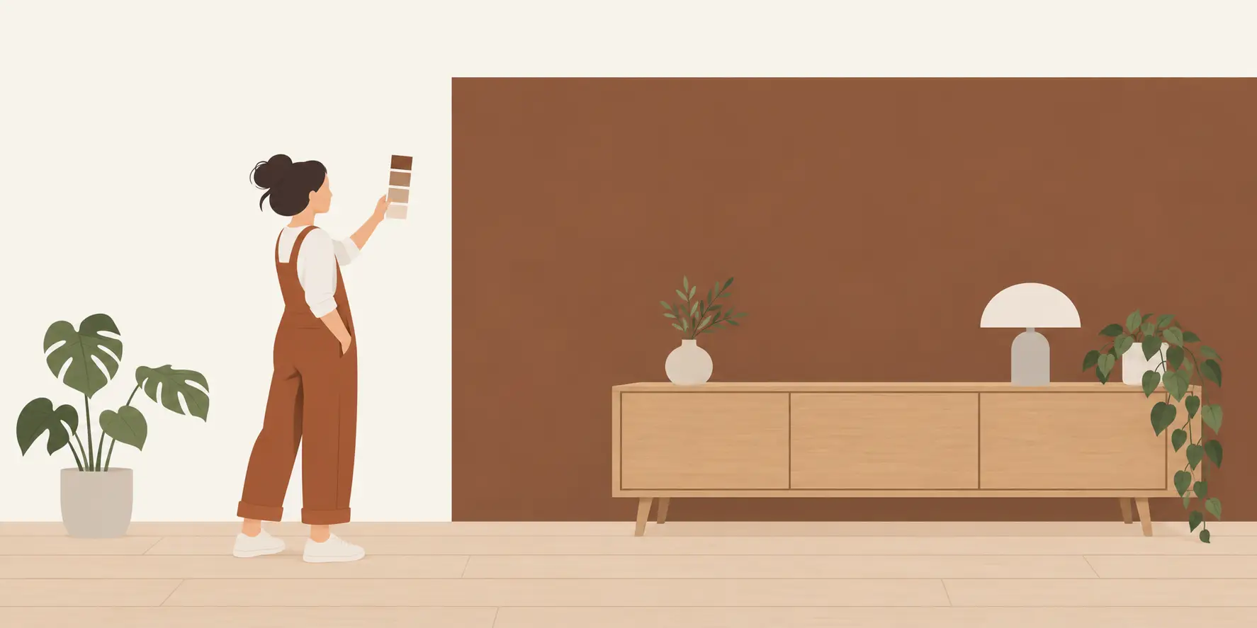 Illustration d'associations de couleurs avec le marron